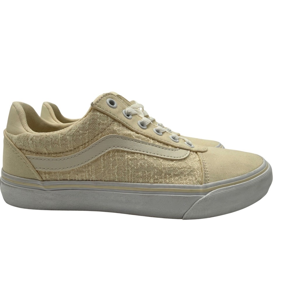 Vans Ward Lo Sneakers Womens Size 9 Cream Excellent Textured Woven Low Top